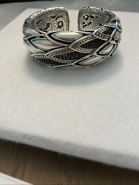 John Hardy Sterling silver/18k yellow gold Naga cuff bracelet